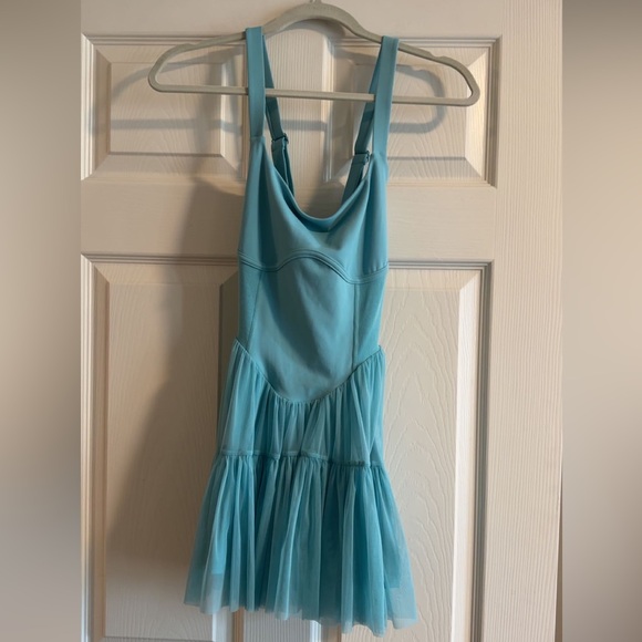 POPFLEX Dresses & Skirts - POPFLEX Aqua Blue Dance Dress with Tulle Skirt